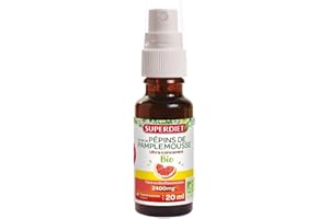 SUPERDIET- EXTRAIT DE PÉPINS DE PAMPLEMOUSSE BIO- Titré en flavonoïdes à 2400mg - Vitalité - Sans alcool - Spray de 20ml