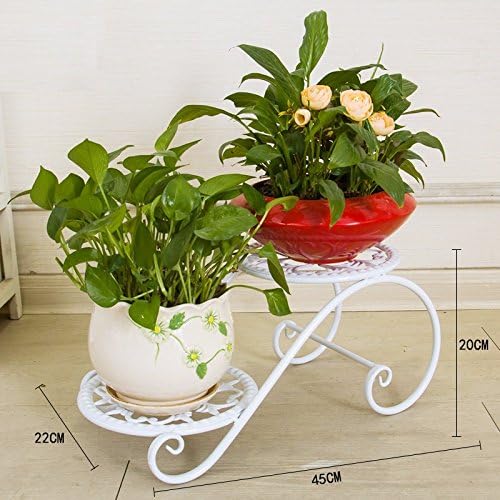 Iron Art Multi-layer flower racks floor-pots of indoor plants, European-style living room balcony showy, White