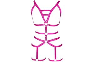 PETMHS Damen Harness Strappy Ganzer Körper ärmelloser BH Rock Strumpfband Set Körper Geschirr Punk Gothic Brust Gürtel Tanzen Halloween-Fest