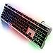 Produktbild Kaiki Bunte Hintergrundbeleuchtung Gaming Keyboard 104 Tasten Abgehängte Keycaps Portable Wired USB Metal Base Keyboard für Spiel