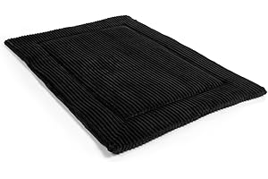 Wallace & Jones | Hundekissen große Hunde waschbar, ca. 130 x 90cm, Hunde Liegematte Cardi, Liegedecke XXL, Hundematte samtartiges Breitcordstoff, Farbe schwarz