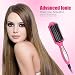 Hair Straightener,Longko 3 In 1 Electronic Hair Straightening Brush With LCD Temperature Control 120? to 200?, Hair Comb with Fast Styling, Detangling Electric Straightener(Rose Red)