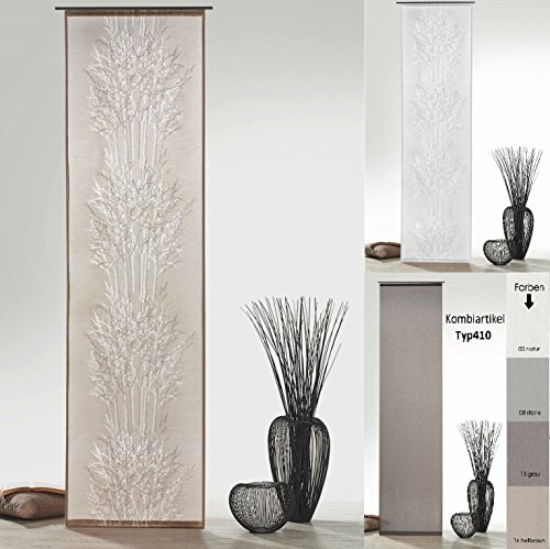 Gardine Flächenvorhang in Batist-Optik Baum Äste in natur o. stein halbtransparent HxB 245×60 cm – Scheibengardine Ausbrenner Modern Chic …auspacken, aufhängen, fertig! Schiebevorhang Typ326 - 2
