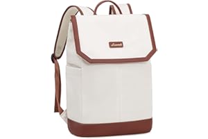 LOVEVOOK Rucksack Damen 15,6 Zoll, Schultasche Damen Mädchen, Laptop Lehrer Rucksack Wasserdicht, Arbeitsrucksack Casual Daypack Modern, Backpack Women Daypack Elegant für Uni Travel, Beige Braun