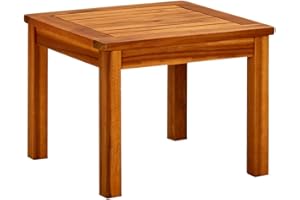 vidaXL Bois Solide d'Acacia Table Basse de Jardin Table d'Appoint de Patio Table de Terrasse Meuble d'Extérieur Meuble de Jardin 45x45x36 cm