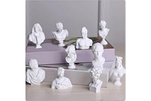 GISELA D Gisela – Juego de 10 Mini estatuas de Yeso mitología Griega Escultura de Gypse Busto Retratos Artesanía Decoración de Oficina Renacimiento