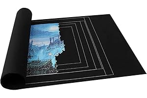 Große Filz Puzzle Matte, NALCY Jigsaw Rolls, Mat Jigsaw Mats, Tragbare Puzzle-Bodenmatte, Spielmatte für 1500-Teiligen Puzzlespieler, zur Aufbewahrung von Puzzles, Schwarz