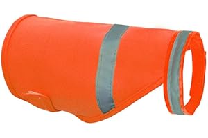 EGFheal Gilet réfléchissant haute visibilité pour chien - Pour une visibilité cruciale - Pour protéger votre animal de compagnie des voitures et des accidents de chasse - Orange - Taille L