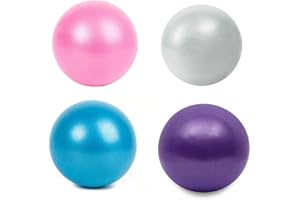 Naisfei 4 Pcs Exercise Ball, 25 cm Soft Yoga Ball, Baby Soft Non-Slip Gymnastics Ball with Pump, Fitness Ball, Small for Yoga, Stretching and Core Fitness