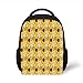 Produktbild Kids School Backpack Sport,Cute Cartoon Baseball Tennis Summer Background Bats Gloves Microphone,Yellow Brown White Plain Bookbag Travel Daypack