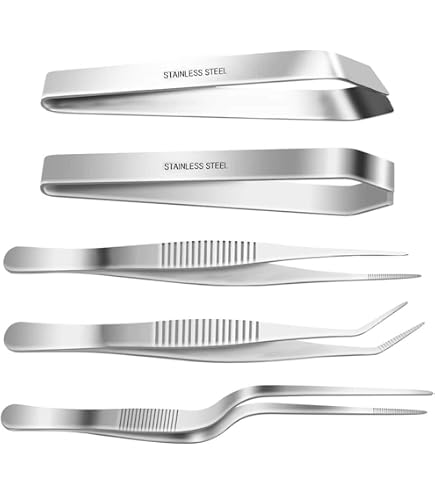 2 Stück Grätenzangen Aus Edelstahl – 12 Cm Lang, Für Fischgräten, Hühner- & Schweinehaare, Küchenpinzette
