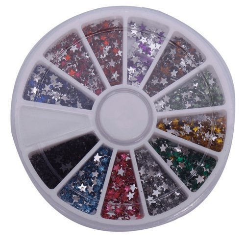 Well-Goal 1800pcs Star Shape Glitters Tips Nail Art Rhinestones Nail Art Decoration