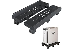 Niciksty Mobilny stojak na procesor do komputera, regulowany stojak na komputer z 6 regulowanymi kółkami, wózek na procesor pod biurko - czarny