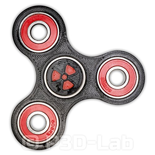 Hand Spinner Fidget Radioactive Black/Red Abec 11 Center Bearing - 3D Printed Gadget Hand Spinner Fidget Radioactive Black/Red Abec 11 Center Bearing - 3D Printed Gadget