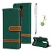Produktbild Nokia 5.1 2018 Schutzhülle Leder Hülle Case Handyhülle Tasche Wallet Bookstyle Flipcase Folio Handytasche Kredit Kartenfächer Magnetisch Ständer Rückschale Handycover Cowboy Dunkelgrün