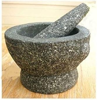 Stone (Granite) Mortar and Pestle, 7 in, 2+ cup capacity by ImportFood