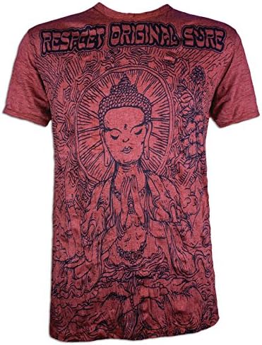 Sure Men´s T-Shirt - Nirvana Buddha Size M L XL Hinduism Buddhism Ethno Esoterism Yoga GURU Shamane (XL, Bordeux)