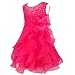 YIZYIF Baby Toddlers Girls Sleeveless Tutu Layered Flower Dress Birthday Party Baptism Dress Rose 3-6 Months