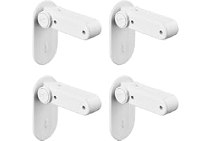 LUXVARA 4 Piezas Seguridad Puertas Niños, Pieza Cerraduras de Seguridad para Niños, Bloqueo de Seguridad con Ajustable, sin Taladrar con Adhesivo Fuerte, Bloqueo con Adhesivo, Adecuado para Todo Tipo de Puert