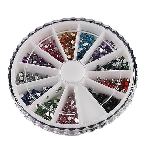 Demarkt Sparkling Manicure Dust Powder 12 Colours Box Nail Art Tip Decoration Glitter Rhinstone Palette Set