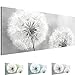Produktbild Bilder Blumen Pusteblume Wandbild 100 x 40 cm Vlies - Leinwand Bild XXL Format Wandbilder Wohnzimmer Wohnung Deko Kunstdrucke Grau 1 Teilig -100% MADE IN GERMANY - Fertig zum Aufhängen 207112c