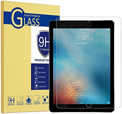 WizFun Tempered Glass Screen Protector for iPad 9.7" (2017) / iPad Pro 9.7 / iPad Air 2 / iPad Air Tablet [9H Hardness] [Premium Clarity] [Scratch-Resistant]