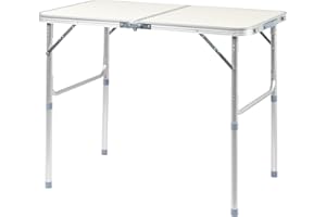 Bonnlo Table de Jardin Pliante Portable en Alliage d'Aluminium/ 3 Hauteurs Réglables/ 90x60x70cm/ Pliable pour la Terrasse, Le Camping, la Plage,Le Balcon,Le Bureau