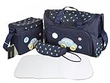 4pcs Stylish Designer Mummy Tote Waterproof Handbag Baby Diaper Nappy Changing Bag Set Nursing Messenger Bag Changing Mat Milk Bottle Holder Case