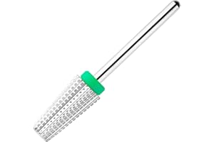 BNG 5 En 1 Foret à Ongles En Carbure Enlever L'Acrylique Et Le Gel Dur Professionnel 3/32" Perceuse à Ongles éLectrique MèChes En Acier Au TungstèNe Manucure PéDicure Outil De Salon, Argent&Grossier