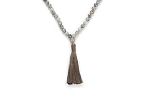 SELF-DISCOVERY MALA Collier Yoga Bijoux Collier Long Gland Perlé Jaspe avec 108 Perles Mala pour Femme ou Homme