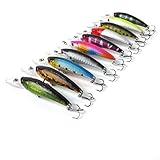 Romote Lote de 10 Piezas a estrenar cebos atraer a la Pesca/cebos Tackle Crankbaits Ganchos...