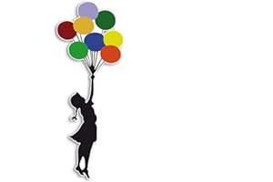 RITTER MEDIENDESIGN Banksy Girl with Ballons Kult Autocollants | Art Mural Graffiti Vinyle Stickers | Style Trend Déco Résistant aux intempéries Résistant aux UV
