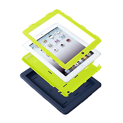 iPad 2 Hülle,iPad 3 Hülle,iPad 4 Hülle, BENTOBEN Heavy Duty Case Hoch Schlagfest Drei Schicht Rüstung Ganzkörper -Schutzhülle für das iPad 2/3/4 Retina Marine-Blau / Grün - 6
