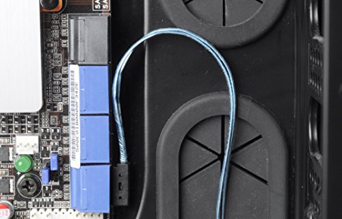 SilverStone SST-CP11 – SATA III 6 Gbps Kabel, ultra-dünn, um 90° abgewinkelte Anschlüsse, 30 cm, blau - 5