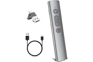 ‎UBUYUONE UBUYUONE Presenter [USB C+Rechargeable], Pointer for Presentations, Wireless Presentation Remote Control, PowerPoint Remote Control Presenter for Windows Computer Laptop Mac Metal Case