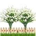Produktbild Künstliche Pflanze, 4 Bündel Gefälschten Künstlichen Sträuchern Blumen - Weiße Narzisse Gypsophila, Büsche innen und Außen Hängenden Blumentöpfe für Zuhause, Hochzeit Freien Garten Deko