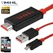 Produktbild jbTec® HDMI / MHL micro-USB 9-polig Adapter / Anschluss-Kabel - Rot - zu Samsung Galaxy S2 GT-I9100, Galaxy S2 LTE GT-I9210, Galaxy Nexus GT-I9250, Galaxy Note GT-N7000/GT-I9220, HTC Evo 3D, One S...