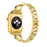 WETERS Apple Band Edelstahlarmband Metall Ersatzgürtel 42Mm Apple Watch Serie 1/2/3,Gold,42Mm