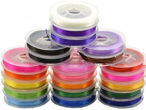 2 x 10 coils 0.35 MM Assorted Colors STRETCHY ELASTIC CORD Thread Jewelry stringing necklaces and bracelets