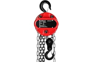 Steinberg Systems Steel Chain Block Hand Chain Hoist Block and Tackle Manual Lifting Heavy Load Heavy Duty 3000kg 3m SBS-FZ 3000/3GM (2 G80 Chains, 2 Hooks, Chain Link ⌀ 8mm, Lifting Force 343N)