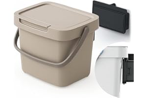 MAGUBO Biomülleimer Küche Geruchsdicht - Mülleimer Küche - Windeleimer Geruchsdicht Mit Deckel - Hochwertiger Kompostbehälter Für Die Küche - Elegantes Design, Einfach Zu Reinigen, (Beige, 3L)