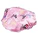 Mudder Waterproof Women Shower Cap Double Layer Bath Cap Elastic Band Spa Shower Hat, 2 Pack, Pink and Purple