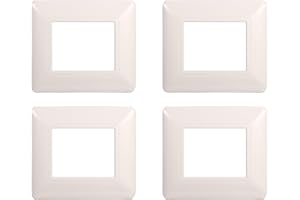 ZOREI 4 Pezzi Placche Compatibile Con Bticino Matix, Placche In Plastica (2 Posti/Moduli,Bianco)