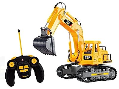 Top Race ® 7 canal fonctionnelle complète RC excavatrice, batterie actionné électrique RC Remote Control Construction tracteur avec lumières & son (TR-111)