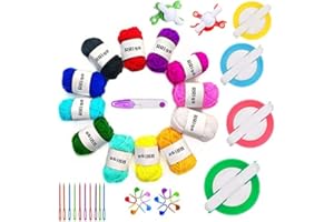 RRigo Pom Pom Maker, 5 Größen Fluff Ball Weaver Nadel Pompom Maker Sets-DIY Pompoms Handwerk Puppe Making Kits, Pom-Pom Maker Knitting Loom (39)