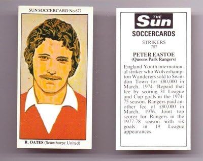 Sun Soccercards No 677 - Scunthorpe United ROBERT OATES football card