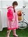 Korean Star Lovely Baby Raincoat Fashion Children Rainwear Deep Pink Dot S