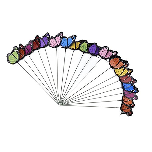 G2PLUS 18 Stk Schmetterling Gartenstecker 25CM Schmetterling Dekostecker als Deko für Garten oder Blumentopf - 8