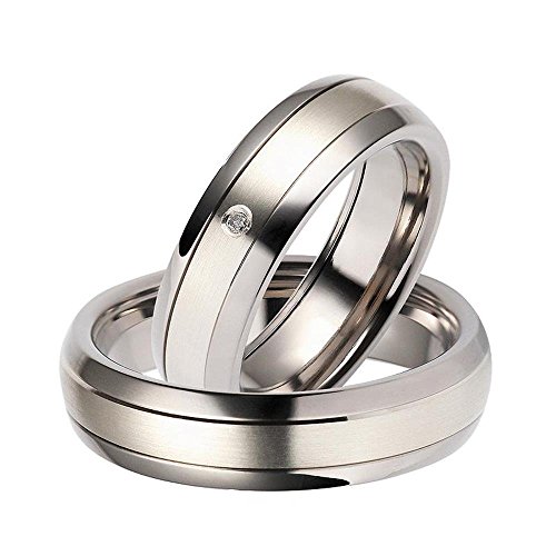 CORE by Schumann Design Trauringe Eheringe aus Titan/585 Gold Weißgold Bicolor mit echten Diamanten GRATIS Gravur 20001920