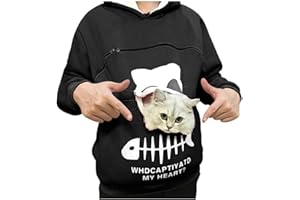 CENLANG Womens Pet Pouch Hoodies Dog Cat Holder Carrier Sweatshirt Big Kangaroo Pocket Pullover Long Sleeve Hoody Tops Hoodie